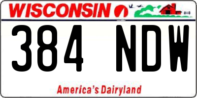 WI license plate 384NDW
