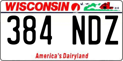WI license plate 384NDZ