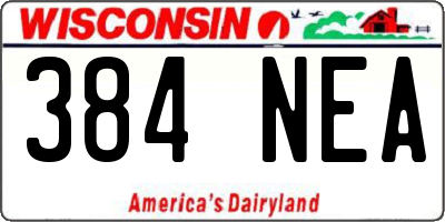 WI license plate 384NEA