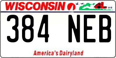 WI license plate 384NEB