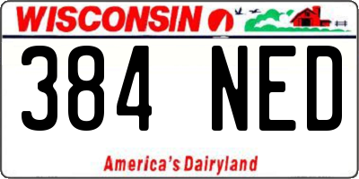 WI license plate 384NED