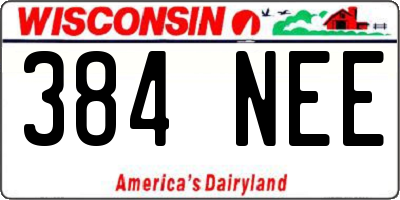 WI license plate 384NEE