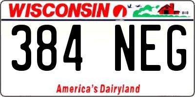 WI license plate 384NEG