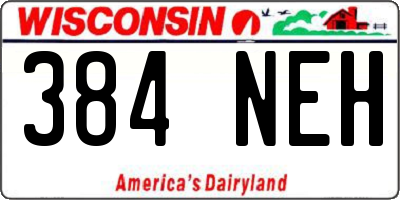 WI license plate 384NEH