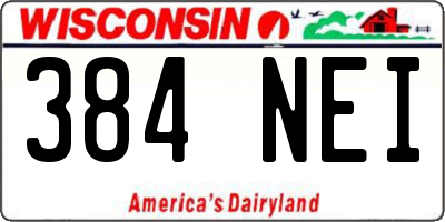 WI license plate 384NEI