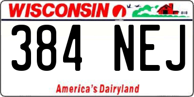 WI license plate 384NEJ