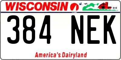 WI license plate 384NEK