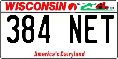 WI license plate 384NET