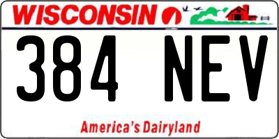 WI license plate 384NEV