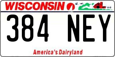 WI license plate 384NEY