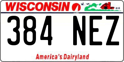 WI license plate 384NEZ