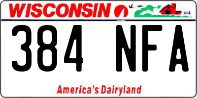 WI license plate 384NFA