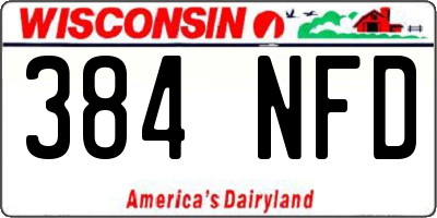 WI license plate 384NFD