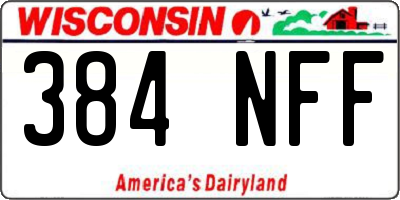 WI license plate 384NFF