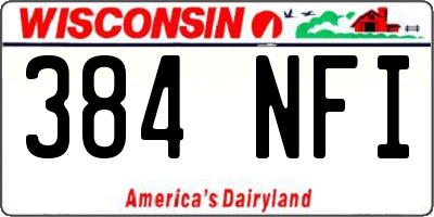 WI license plate 384NFI