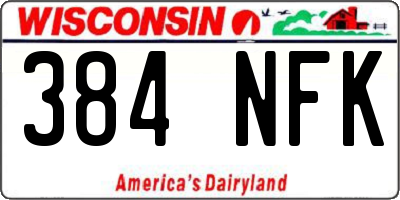 WI license plate 384NFK