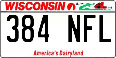 WI license plate 384NFL