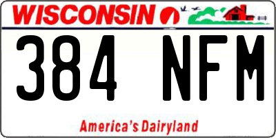 WI license plate 384NFM