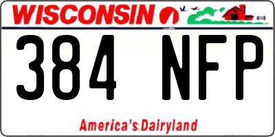 WI license plate 384NFP