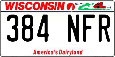 WI license plate 384NFR