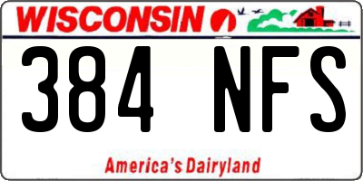 WI license plate 384NFS