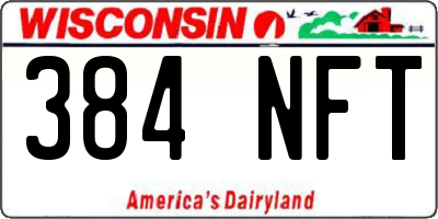 WI license plate 384NFT