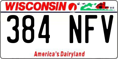 WI license plate 384NFV