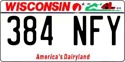 WI license plate 384NFY