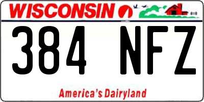 WI license plate 384NFZ
