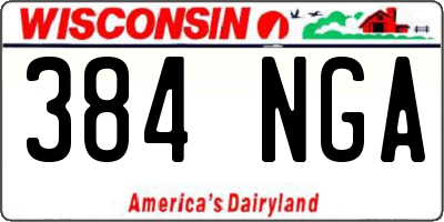 WI license plate 384NGA