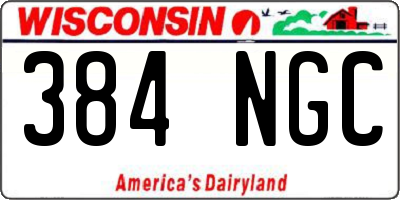WI license plate 384NGC
