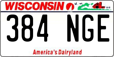 WI license plate 384NGE