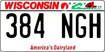 WI license plate 384NGH