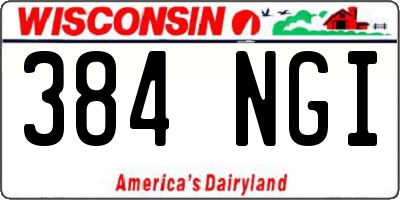 WI license plate 384NGI
