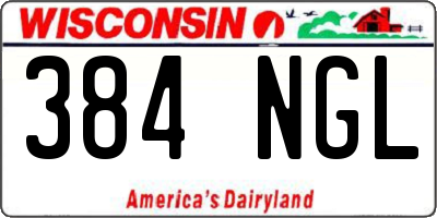 WI license plate 384NGL