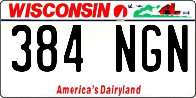 WI license plate 384NGN