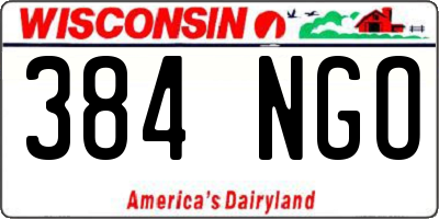 WI license plate 384NGO