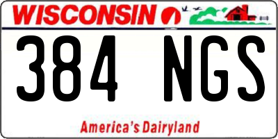 WI license plate 384NGS