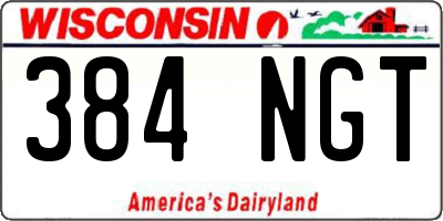 WI license plate 384NGT