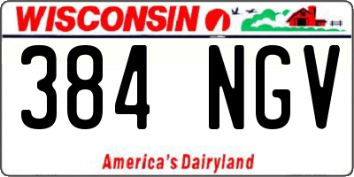 WI license plate 384NGV