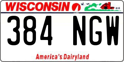 WI license plate 384NGW