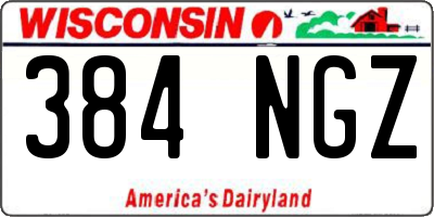 WI license plate 384NGZ