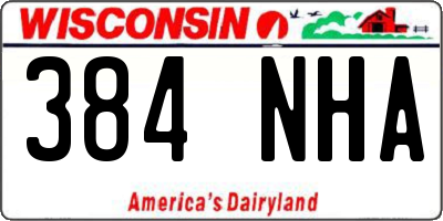 WI license plate 384NHA