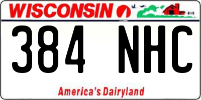 WI license plate 384NHC