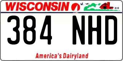 WI license plate 384NHD