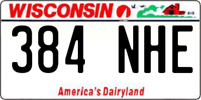 WI license plate 384NHE