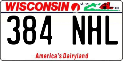 WI license plate 384NHL