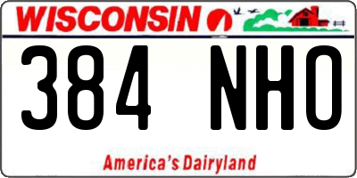 WI license plate 384NHO