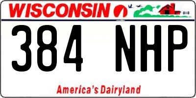 WI license plate 384NHP