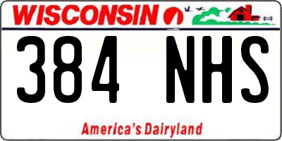WI license plate 384NHS